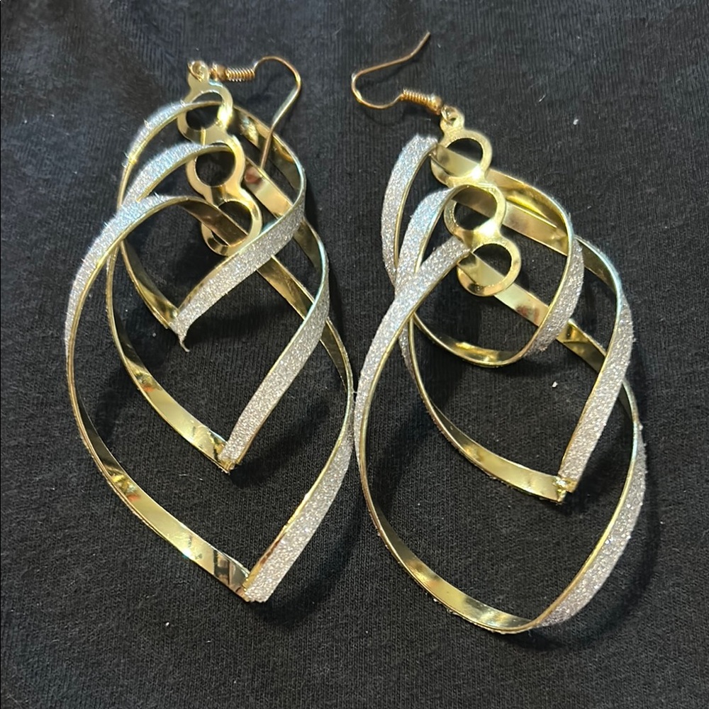 Gold and Silver Dangle Earrings
